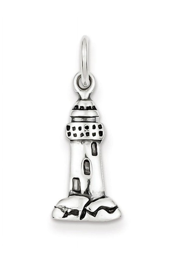 Sterling Silver Antiqued Lighthouse Charm QC4930