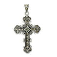 thumbnail image 1 of Sterling Silver Antiqued Marcasite Cross Pendant Charm, 1 of 1