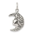thumbnail image 1 of Sterling Silver Antiqued Moon Charm Pendant, 1 of 1