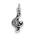thumbnail image 1 of Sterling Silver Antiqued Music Note Charm QC7783, 1 of 2