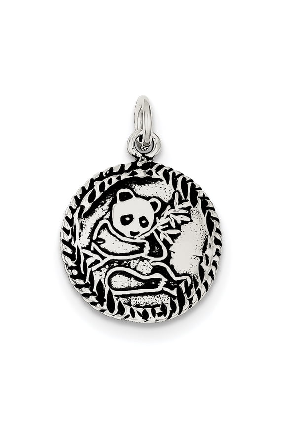 Sterling Silver Antiqued Panda Bear Charm
