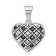 thumbnail image 1 of Sterling Silver Antiqued Pattern Heart Pendant, 1 of 4