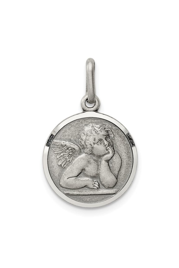 Sterling Silver Antiqued Raphael Angel Charm Pendant
