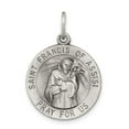 thumbnail image 1 of Silver Antiqued Saint Francis of Assisi Medal, 1 of 4