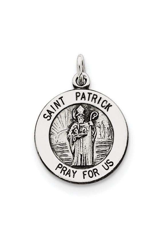 Sterling Silver Antiqued Saint Patrick Medal