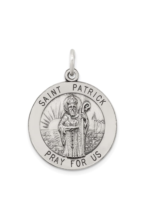 Sterling Silver Antiqued Saint Patrick Medal