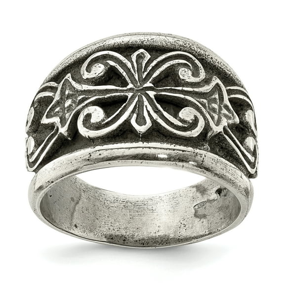 Sterling Silver Antiqued Scroll Design Ring QR6833