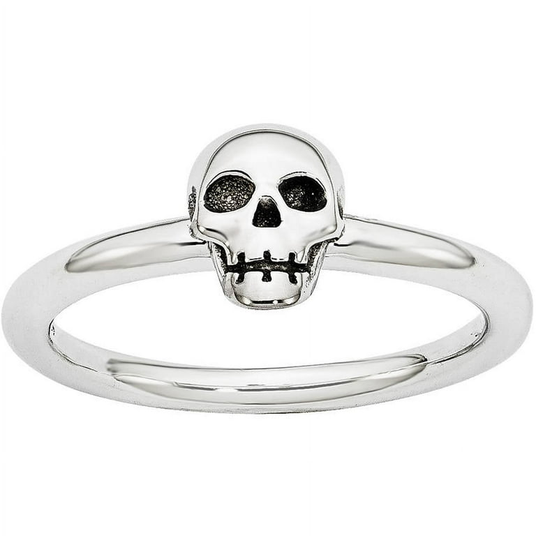 Skull and Crossbones Charm Sterling Silver Antiqued Finish Skull and Crossbones Charm Sterling Silver Antiqued Finish