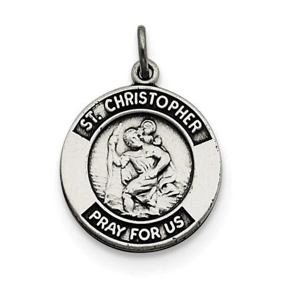 Sterling Silver Antiqued St. Christopher Medal QC5603