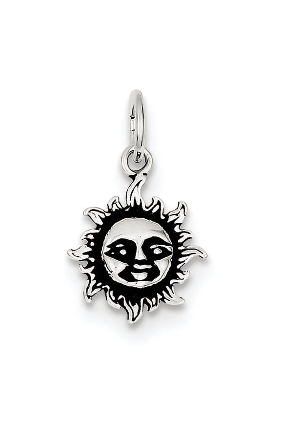 Sterling Silver Antiqued Sun Charm