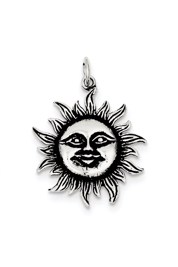 Sterling Silver Antiqued Sun Charm
