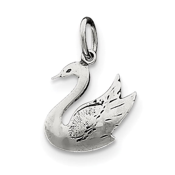 Sterling Silver Antiqued Swan Charm