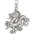 thumbnail image 1 of Sterling Silver Antiqued Textured Chinese Dragon Pendant Casted Polished Material Gorgeous Vibrant Bold Designed for those who cherish timeless beauty, 1 of 4