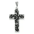 thumbnail image 1 of Sterling Silver Antiqued Textured Cross Charm QC7282, 1 of 3