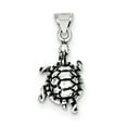thumbnail image 1 of 925 Sterling Silver Solid Polished Oxidized Antiqued Turtle Charm 18x11mm Wide Pendant Necklace for Women, 1 of 4
