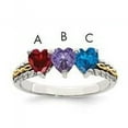 thumbnail image 1 of Sterling Silver Antiqued w/14k 3-stone Mother's Ring Mounting Q-QMR16/3-7, 1 of 7