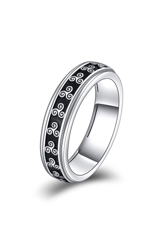 Sterling Silver Anxiety Ring for Men Celtic Knot Fidget Ring Spinner Ring Gifts Birthday