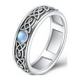 thumbnail image 1 of Sterling Silver Anxiety Spinner Rings Moonstone Celtic Ring Rotatable Mood Rings for Women Relieve Stress Gift, 1 of 6