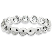Sterling Silver April Swarovski Ring