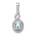 thumbnail image 1 of Sterling Silver Aquamarine & Diam. Pendant Charm, 1 of 4