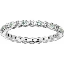 Sterling Silver Aquamarine & Diamond Ring