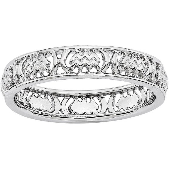 Sterling Silver Aquarius Zodiac Ring