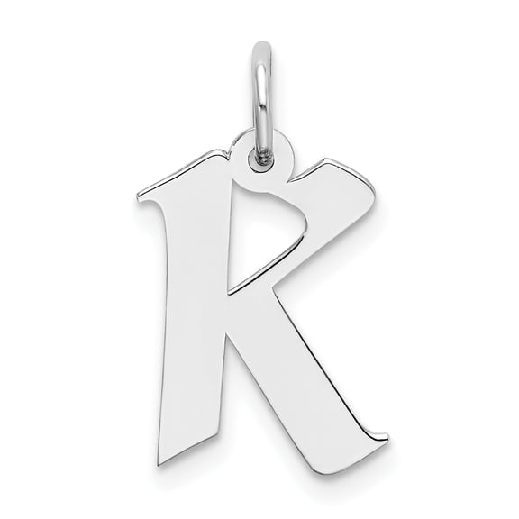 Sterling Silver Artisan Block Letter K Initial Charm Pendant