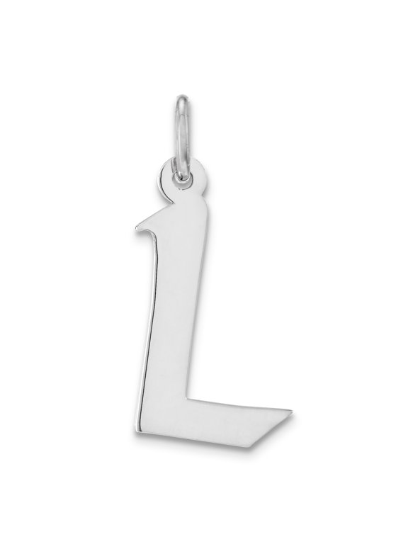 Sterling Silver Artisan Block Letter L Initial Charm Pendant