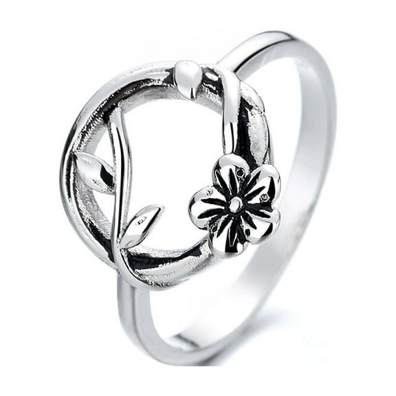 Sterling Silver Artisan Open Floral Ring