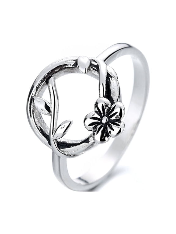 Sterling Silver Artisan Open Floral Ring