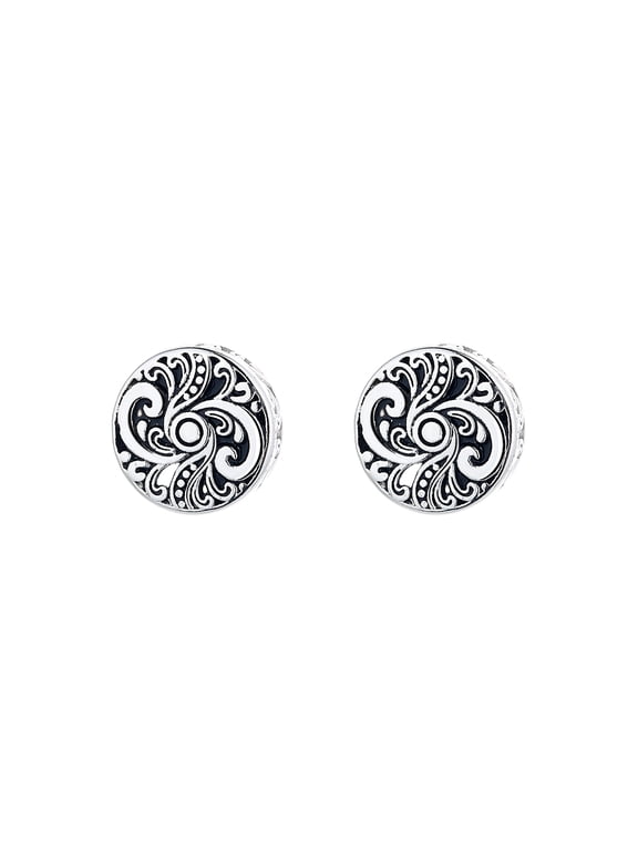Amy and Annette Sterling Silver Artisan Stud Earring