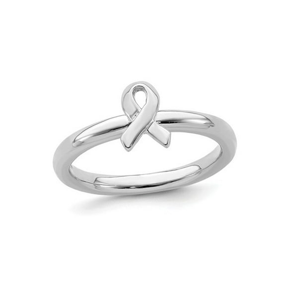 Gem & Harmony Sterling Silver Awareness Ribbon Ring for Women