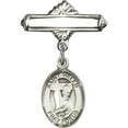 thumbnail image 1 of Sterling Silver Baby Badge with St. Helen Charm and Polished Badge Pin 1 X 5/8 inches, 1 of 1