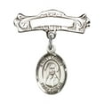 thumbnail image 1 of Sterling Silver Baby Badge with St. Louise de Marillac Charm and Arched Polished Badge Pin 7/8 X 7/8 inches, 1 of 1