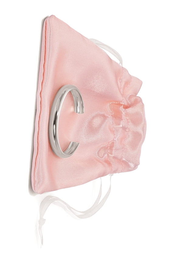 Sterling Silver Baby Cuff Bangle w/Pink Gift Pouch