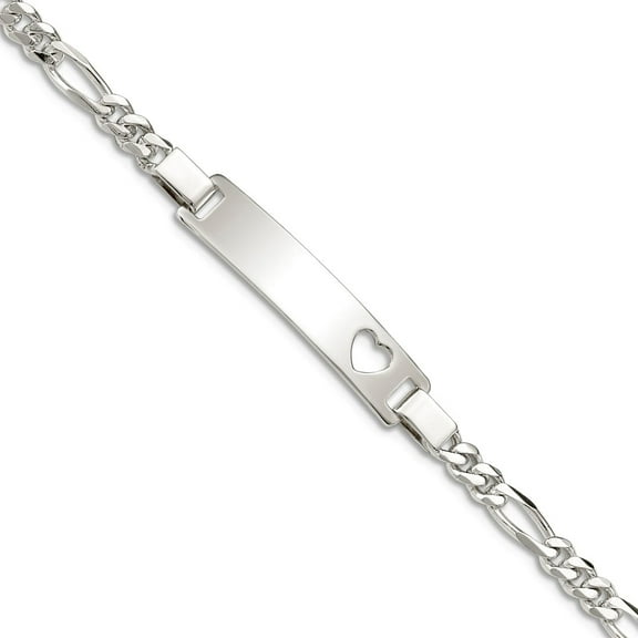 925 Sterling Silver Polished ID Bracelet 6 Inch Lobster Claw 6mm Wide Identification Bracelet