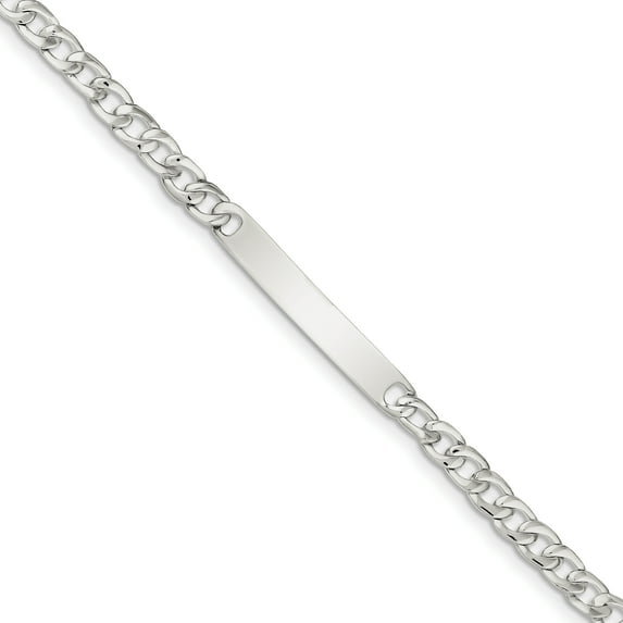Sterling Silver Baby ID Curb Link Bracelet