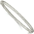 thumbnail image 1 of Sterling Silver Baby Polished Twisted Hinged Bangle Made In Italy qb1284, 1 of 5