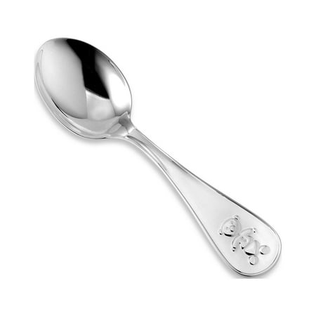 Sterling Silver Baby Spoon Wide Keepsake Teddy Bear Design