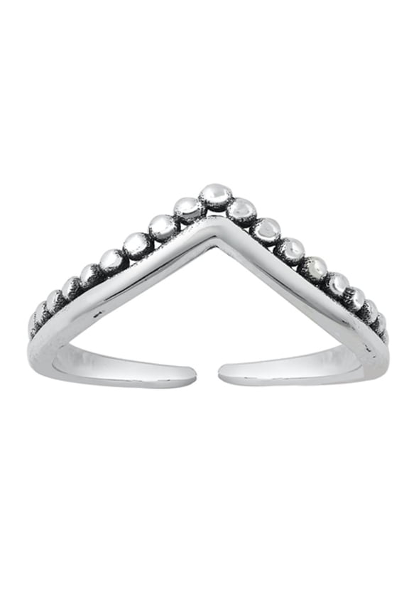 Sterling Silver Bali Chevron Toe Ring Adjustable V Shape Midi Band 925 Jewelry Female Unisex