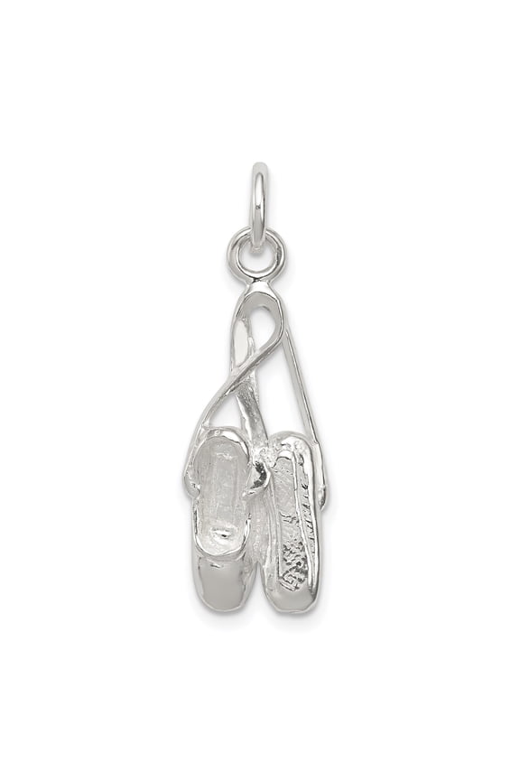 Sterling Silver Ballet Slipper Pendant Necklace with Pointe Shoes Design for Women, Elegant Ballerina Charm Symbolizing Grace and Passion, Dance Jewelry Accessory for Dancers and Ballet Lovers