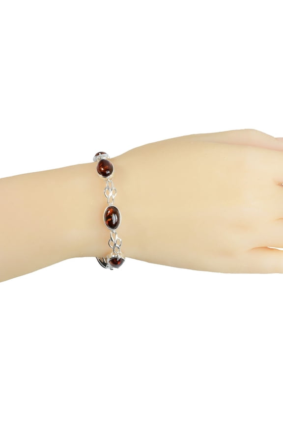 Sterling Silver Baltic Amber Bracelet, Amber Jewelry Collection