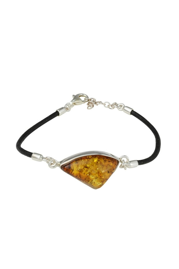 Sterling Silver Baltic Honey Amber Adjustable Bracelet, Amber Jewelry Collection