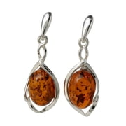 Mia Baltic Honey Amber Earrings in Sterling Silver