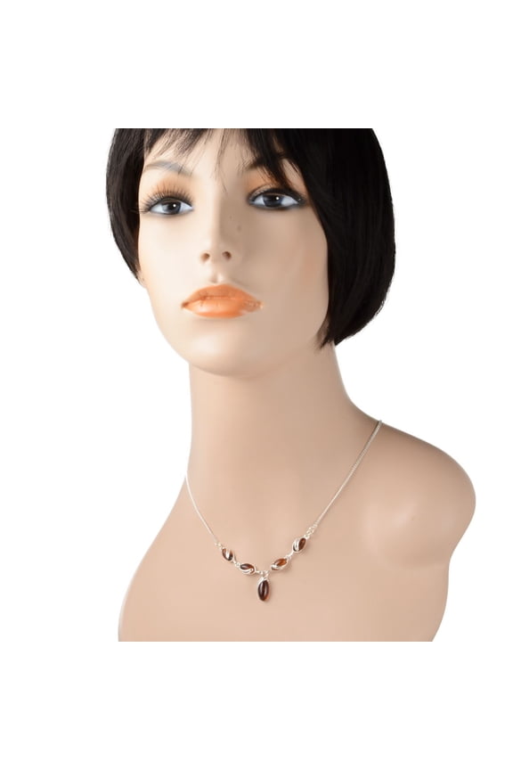Sterling Silver Baltic Honey Amber Necklace "Gemma"