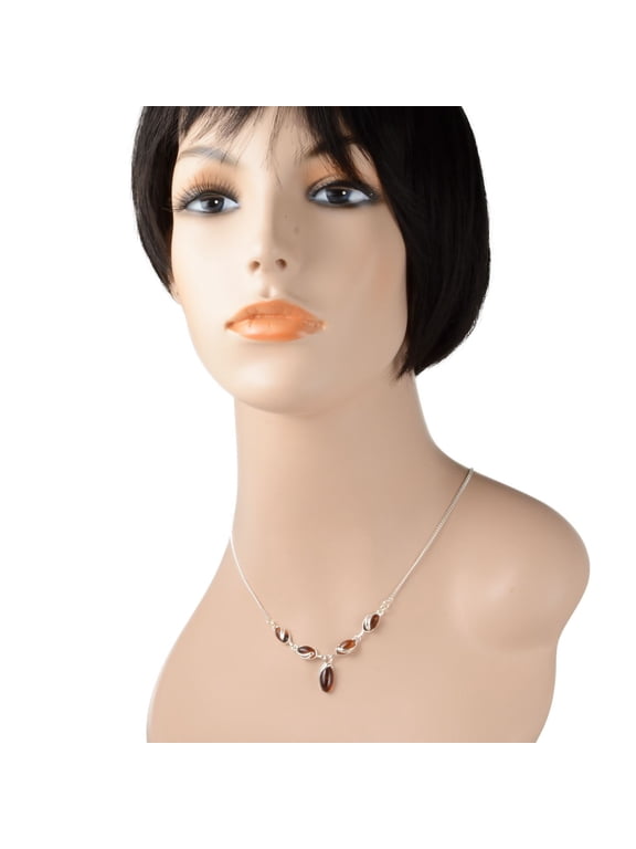 Sterling Silver Baltic Honey Amber Necklace "Gemma"