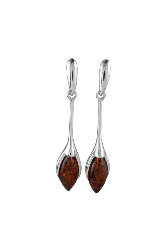 Sterling Silver Baltic Honey Amber Post Back Earrings "Ambie"