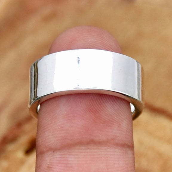 Sterling Silver Band Ring - Rustic Silver Thumb Ring | Comfortable Fidget Spinner | Handmade Durable Jewelry