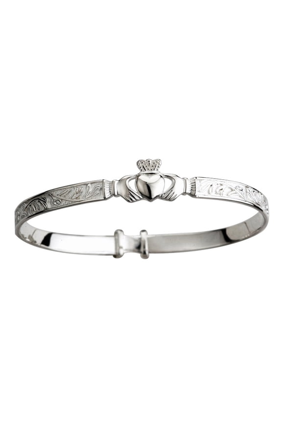 Sterling Silver Bangle Baby Claddagh (Loose)