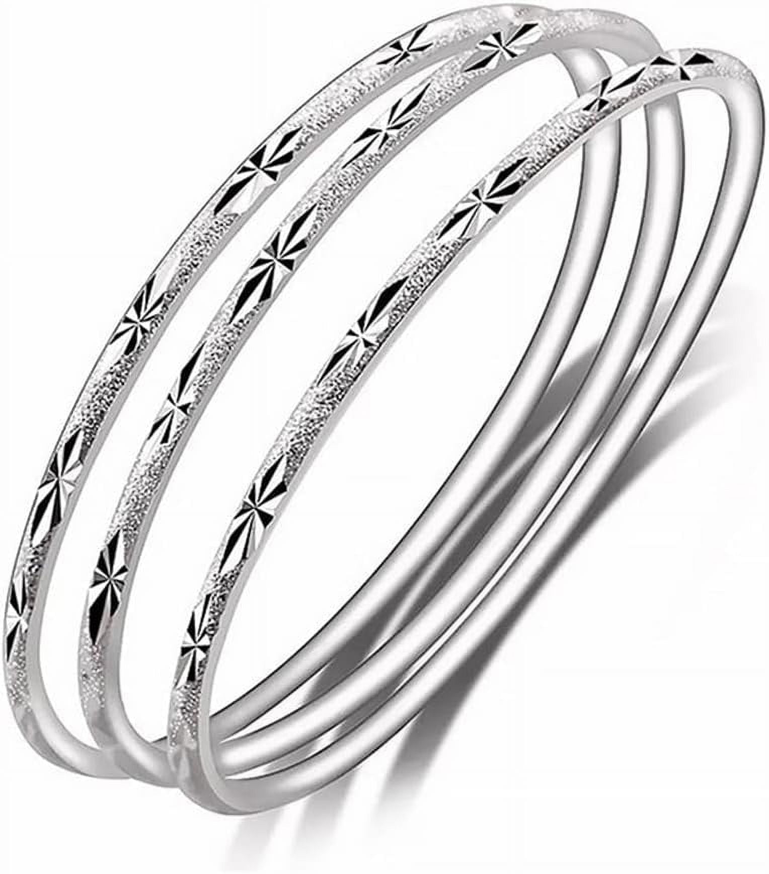 Sterling Silver Bangle Bracelets,Fashion Jewelry Simple